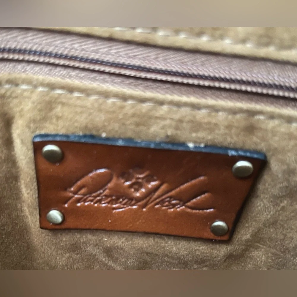 Patricia Nash Josselin Signature Floret Print Satchel Bag Tan